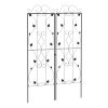 Outsunny Set of 2 Garden Trellis, Metal Trellis for Climbing Plants Support Frames, 50 x 181cm, Leaf Design