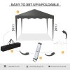 Outsunny 3x3(m) Pop Up Gazebo, Foldable Party Tent with Wave Edge and Carry Bag, Height Adjustable Festival Camping Canopy for Garden Outdoor, Grey