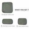 Outsunny Rattan Cushion Covers, Outdoor Seat Cushion Covers, Garden Furniture Covers Replacement - COVER ONLY, Grey