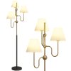 HOMCOM Floor Lamp, 165 cm Tall Standing Lamp with 3 Light and Foot Switch for Living Room, Bedroom, Bedside, Office, E27 Base Without Bulb (40W Max)