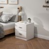 HOMCOM Bedside Table with 2 Drawers, Modern Nightstand, Cabinet Drawers Side Storage Unit for Bedroom, Living Room