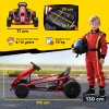 HOMCOM 24V Electric Go Kart for Kids, Drifting Ride-On Racing Go Kart with Slow Start, Music, Horn Honking and Safety Belt, for 8-12 Years Old, Red