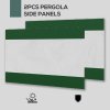 Outsunny 2 Pack Pergola Gazebo Side Panels with Large Window, for 3(m) Long Garden Pergola, 3x2m Gazebo Side Curtains Replacement, Green