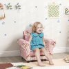 AIYAPLAY Kids Armchair with Stool, 2 Piece Kids Sofa Set with Unicorn Design, Wooden Frame, Upholstered Kids Chair for Bedroom, Playroom, Kid Room, for 1.5-3 Years Old, Pink