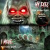HOMCOM Halloween Animatronic Crawling Zombie Halloween Decoration with Light-Up Eyes and Creepy Sound, Wailing Zombie Prop for Haunted House Props Halloween Covered Outdoor Decoration