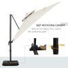 Outsunny 2.7 x 2.7(m) Cantilever Parasol with Aluminium Frame, Crank and Tilt, 360-Degree Rotation, Double Top Garden Umbrella with Base and Cover, Beige