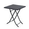 Outsunny 3 Pieces Folding Rattan Bistro Set, Garden Furniture Bistro Set with Folding Garden Table and Chairs, Wicker Balcony Furniture for Outdoor, Patio, Porch, Black