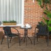 Outsunny 3 Pieces Rattan Bistro Set, 2 Seater Garden Furniture Set with Coffee Table and Stackable Chairs, Wicker Outdoor Table and Chairs for Garden, Porch, Balcony, Black