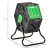 Outsunny 65L Compost Bin for Garden Rotating Compost Maker with Steel Legs and 48 Ventilation Openings