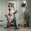 SPORTNOW Indoor Exercise Biker, Quiet Stationary Bike, Stylish Cycling Machine with Adjustable Seat and Resistance, LCD Monitor, Tablet Holder, for Home Gym Cardio Workout, Black