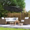 Outsunny 3 x 3(m) Cantilever Parasol with Cross Base, Garden Umbrella with 360 Rotation, Crank Handle and Tilt for Outdoor, Patio, Black