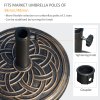 Outsunny 11.5kg Garden Parasol Base, Round Heavy Duty Umbrella Stand Holder, Resin Parasol Stand for 38mm or 48mm Outdoor Umbrella Poles, Bronze Tone