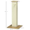 PawHut Cat Scratching Post 80cm Tall Cat Scratch Post with Hanging Ball Toy, Cat Scratcher Natural Sisal Rope