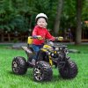 HOMCOM 12V Quad Bike, Battery Powered Ride on ATV with LED Lights, Music, Backrest, Forward, Backward, Electric Vehicle Toy Car for Kids, Yellow