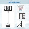 SPORTNOW Height Adjustable Basketball Hoop and Stand, Freestanding Basketball Stand, Net w/ Wheels, Enlarged Base, PE Backboard, 2-3.05m - Black