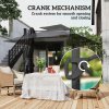 Outsunny 3.5x3 m Garden Cantilever Parasol with Solar LED Lights and Centre Light, UPF50+ Aluminium Patio Umbrella with 360 Rotation and Tilt, Hanging Sun Shade with Cross Base, Crank Handle, Black