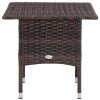 Outsunny Rattan Side Table, Outdoor Coffee Table with Plastic Board Under the Full Woven Table Top for Patio, Garden, Balcony, Mixed Brown