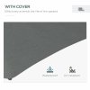Outsunny 3(m) Cantilever Parasol with Solar LED and Easy Lever, Garden Parasol Umbrella with Cross Base and Waterproof Cover, Outdoor Sun Shades, Dark Grey