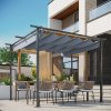 Outsunny 3 x 3(m) Metal Retractable Pergola, Garden Gazebo Metal Pergola Canopy Outdoor Sun Shade Shelter for Party BBQ, Grey