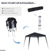 Outsunny 3 M x 3 M Base/ 2.5 M x 2.5 M Top Pop Up Gazebo, 2 Person Setup Instant with Carry Bag, Height Adjustable Slant Leg Party Tent Instant Event Shelter for Garden, Patio, Black