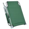 Outsunny Reclining Sun Lounger Chair Folding Camping Bed with 4-Position Adjustable Backrest, for Travel Indoor Outdoor Office Fishing, Green