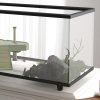 PawHut Turtle Tank, 50L Glass Turtle Aquarium with Basking Platform, Ramp, Easy Drainage, Strip Patch Thermometer, for Small Turtles, 60 x 30 x 32cm