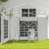 Outsunny Gazebo Side Panels with Windows and Doors, for 3x3(m) or 3x6m Pop Up Gazebo, 2 Pack Sides Replacement, White