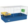 PawHut Guinea Pig Cage Chinchillas Rabbit Small Animal Cage with Ramp, Dish, Water Bottle, 99 x 52 x 53cm, Blue