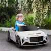 HOMCOM Bentley Bacalar Licensed, 12V Kids' Electric Ride-On with Remote Control, Battery Powered Electric Car for Kids with Suspension Wheels, Horn, Lights, for Ages 3-5 Years - White