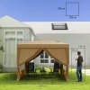 Outsunny 3 x 3 Meters Pop Up Water Resistant Gazebo Wedding Camping Party Tent Canopy Marquee with Carry Bag and 2 Windows, Khaki