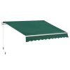 Outsunny 3 x 2m Manual Window Awning Canopy Garden Outdoor Shelter Patio Sun Shade UV Blocker Light Weight Aluminium Frame w/ Hand Crank Green