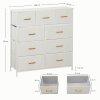 HOMCOM Chest of Drawers with 9 Fabric Drawers, Boucle Storage Organiser with Steel Frame, Fabric Dresser for Bedroom, Living Room, Hallway, Cream White