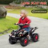 AIYAPLAY 6V Electric Quad Bike for Kids, Kids Electric Car Ride on ATV with Music, Forward Function, for Ages 2-6 Years, Black
