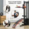 SPORTNOW Multi Gym Workout Station All-in-One Home Gym Equipment with 65kg Weight Stack, Sit Up Bench, Push Up Stand, Dip Station, for Home Gym Full Body Strength Training