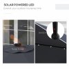 Outsunny 3(m) Garden Parasol Umbrella with 32 Solar LED Lights and Tilt, Outdoor Market Table Umbrella Sun Shade Canopy with Crank, 8 Ribs, Dark Grey