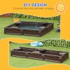 Outsunny Sand Pit Children's Plastic Sandpit w/ Water-Resistant Oxford Cover Bottom Fabric Liner kid Playset for 3-12 years old, Garden, Outdoor - (Brown)