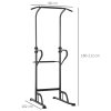 HOMCOM Power Tower Dip Station Pull Up Bar Multi-Function Push Up Equipment with Adjustable Height for Home Gym Strength Training Workout Fitness