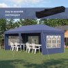 Outsunny 3 x 6m Garden Pop Up Gazebo, Height Adjustable Marquee Party Tent with Sidewalls, Storage Bag, Blue
