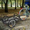HOMCOM Bike Trailer Cargo in Steel Frame, Extra Bicycle Storage Carrier with Hitch (Black)