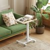 Vinsetto 65 - 48cm Mobile Standing Desk with 4 Rolling Castors, Stand Up Desk on Wheels, Height Adjustable Standing Desk, Over-bed Table for Living Room, Bedroom, Medical, Natural Wood Finish