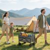 Outsunny 41L Festival Trolley on Wheels, Small Garden Folding Trolley Cart, 60kg Heavy Duty Collapsible Folding Wagon with Adjustable Handle and Carrying Bag for Beach, Camping, Festival, Grey