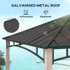 Outsunny 3 x 3(m) Hardtop Gazebo Canopy with Galvanised Metal Roof, Garden Gazebo Permanent Pavilion with Wood Grain Strong Columns and Top Hook for Patio, Deck