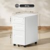 Vinsetto Metal Mobile File Cabinet with Wheels, Lockable 3 Drawer Filing Cabinet for A4, Legal, Letter, Compact Under Desk Storage Unit with Pre-Assembled Body for Home Office, 30 x 43.5 x 60cm, White