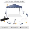 Outsunny 3x3(m) Pop Up Gazebo, Foldable Party Tent with Wave Edge and Carry Bag, Height Adjustable Festival Camping Canopy for Garden Outdoor, Blue