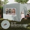 Outsunny 3 x 3(m) Pop Up Gazebo with Sides and Carry Bag, UPF50+, Height Adjustable Party Tent Instant Event Shelter for Garden, Outdoor, Patio, Light Grey