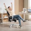 HOMCOM Office Chair, Fabric Computer Desk Chair with High Back, Swivel Wheels, Armrest, Tilting Function, Height Adjustable for Home, Grey