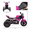 AIYAPLAY 3 in 1 Baby Trike, Tricycle, Balance Bike, Sliding Car, for ages 18-36 Months, 3-Wheel Motorcycle Design Ride On, Tricycle for Boys and Girls, with Headlights, Music, Horn - Pink