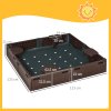 Outsunny Sand Pit Children's Plastic Sandpit w/ Water-Resistant Oxford Cover Bottom Fabric Liner kid Playset for 3-12 years old, Garden, Outdoor - (Brown)