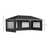 Outsunny 3 x 6m Garden Pop Up Gazebo, Height Adjustable Marquee Party Tent with Sidewalls, Storage Bag, Black