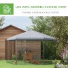 PawHut Walk in Chicken Run Chicken Coop Galvanised Outdoor Poultry Cage w/ Cover, for 10-15 Chickens, Hens, Rabbits, Ducks, 4 x 3.5 x 2.6m - Silver Tone